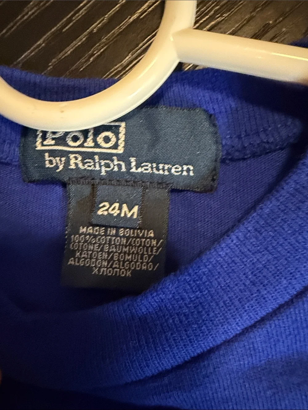 Polo by Ralph Lauren Royal Blue Long-Sleeve Crewneck Tee with Orange Pony